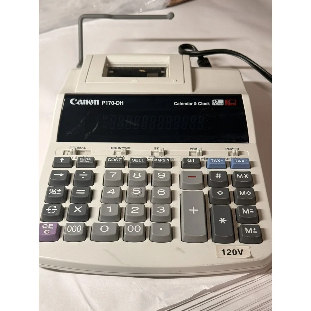 Canon P170-DH Printing Calculator 12 Digit 2 Color